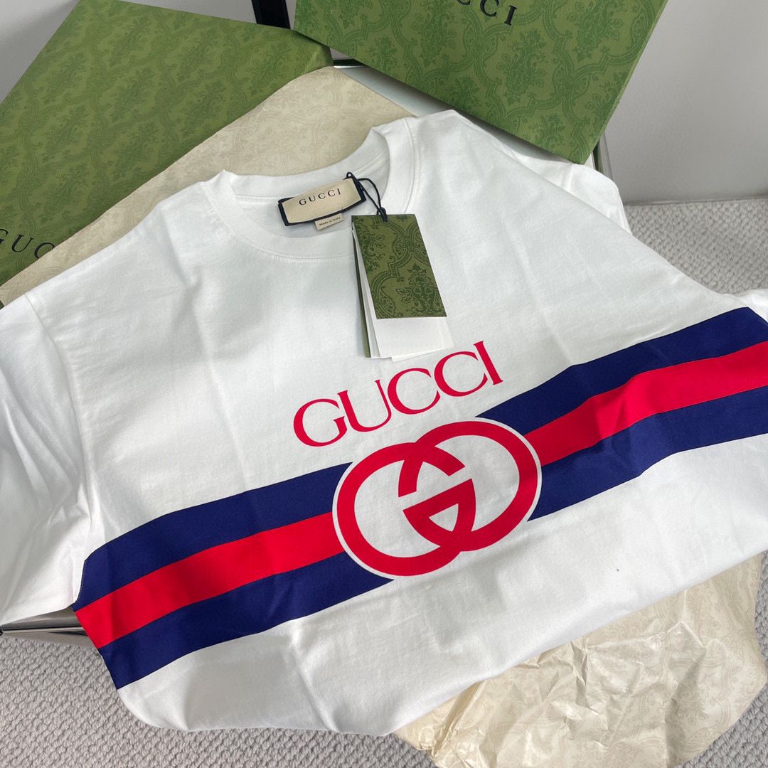 GUC White Blue T-shirt
