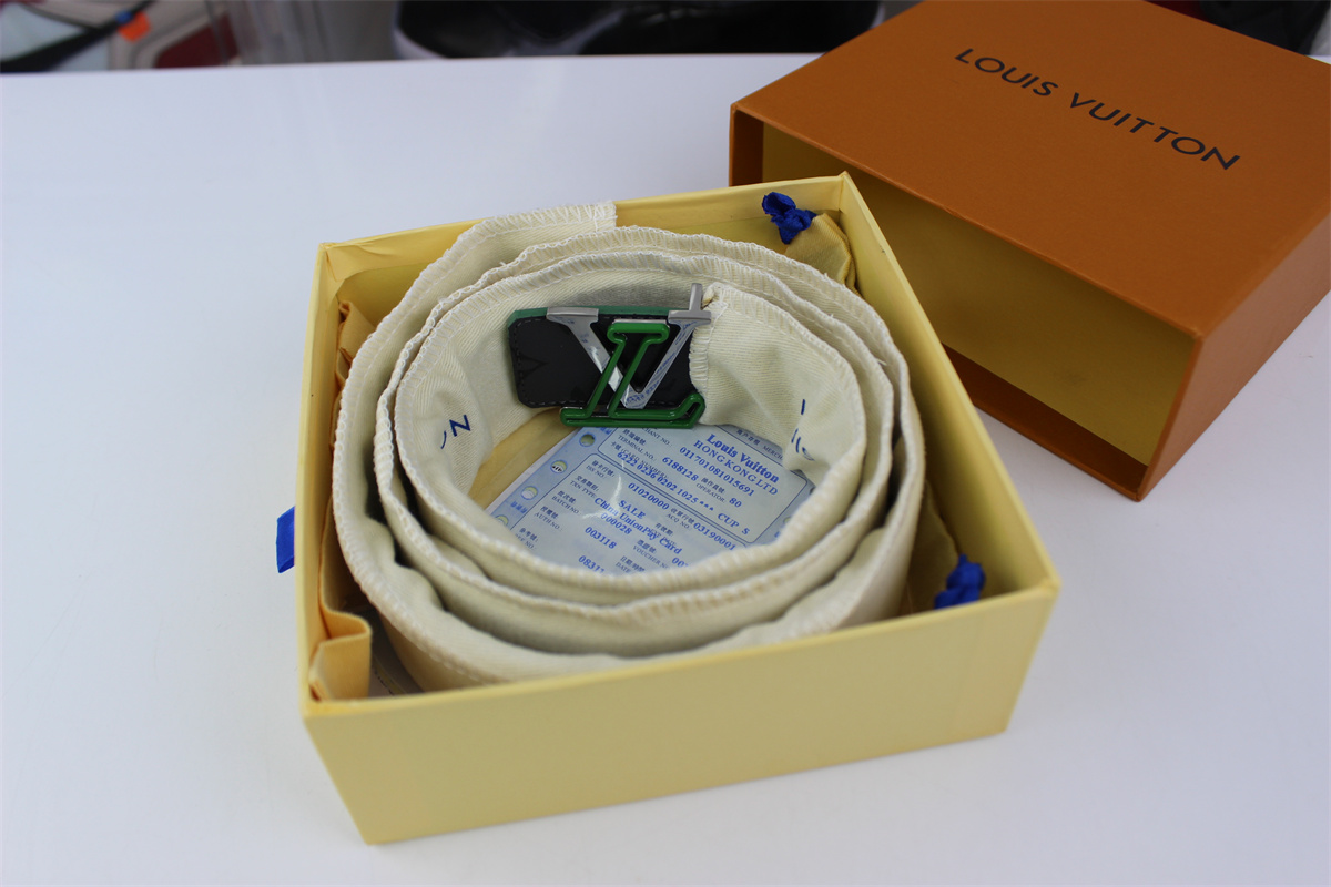 L**is vitton belt green black (85-125cm)