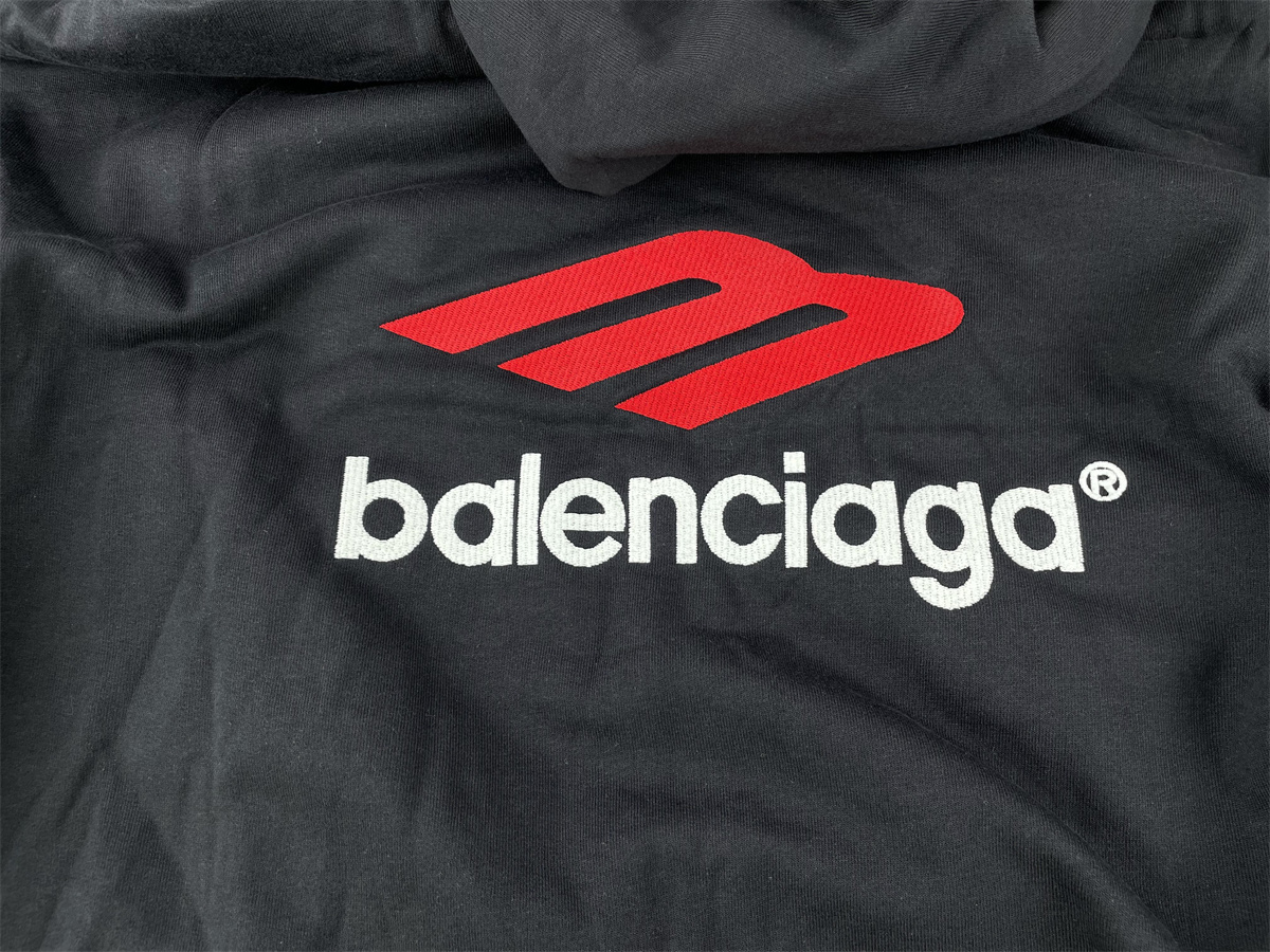 Ba*len*cia*ga big red m logo black hoodie