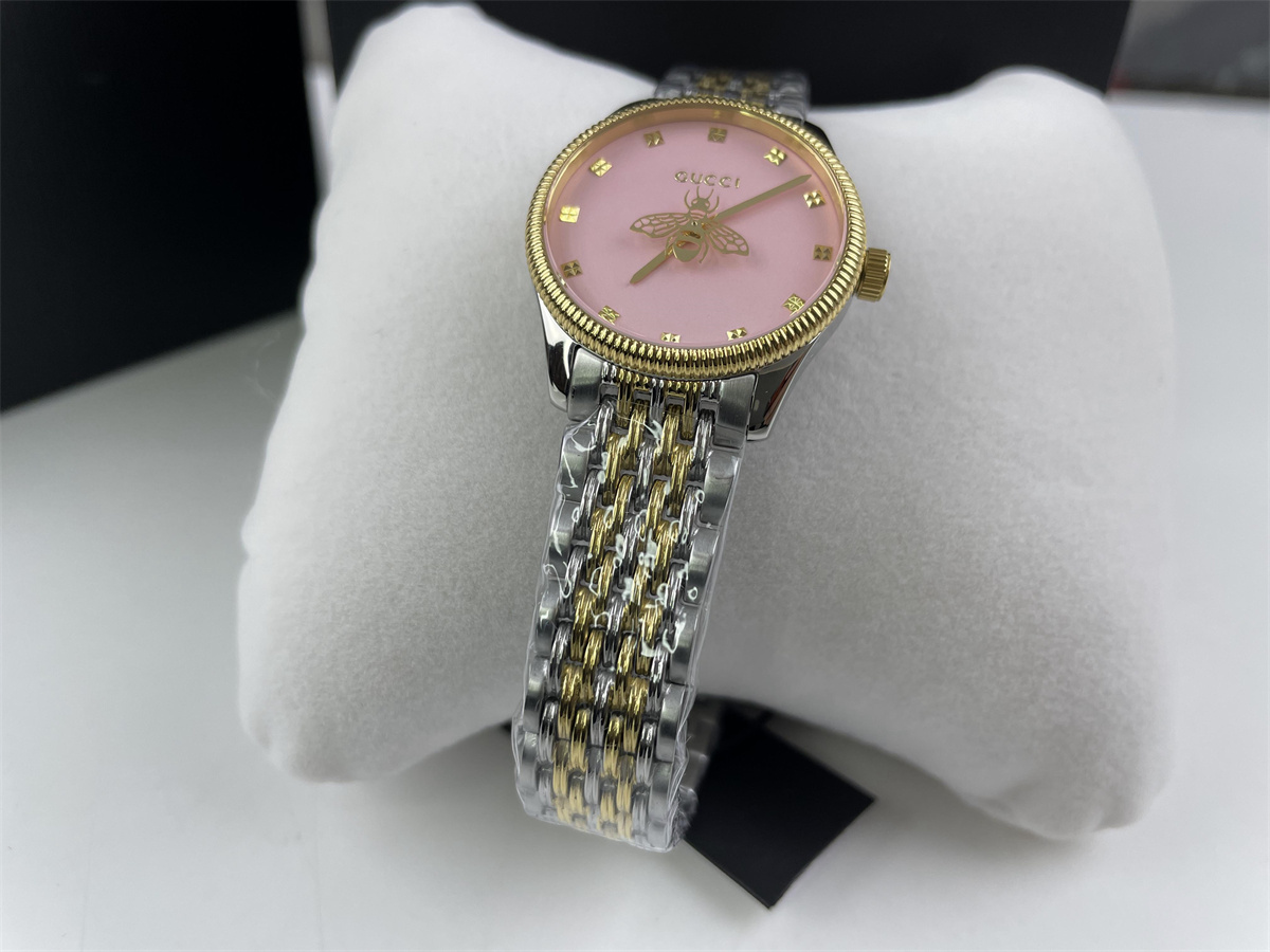 G*u*i ladies watch gold pink bee